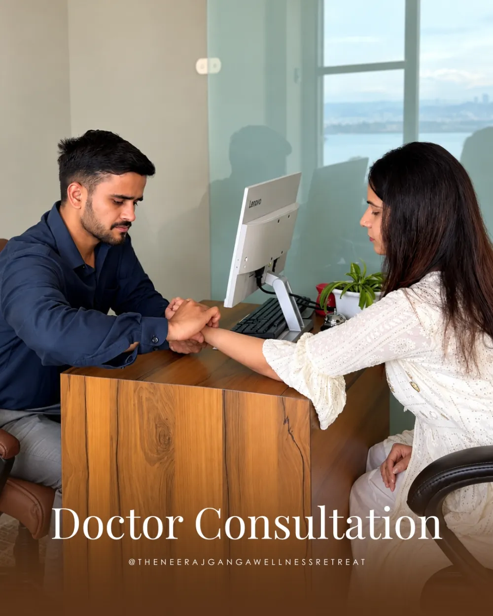 Ayurvedic doctor consultation at The Neeraj Ganga Wellness Retreat in Rishikesh